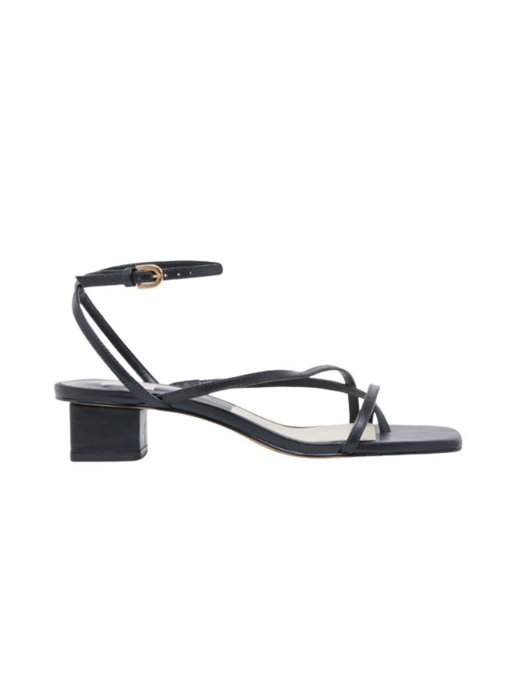 Dolce Vita Karlos Black Leather Block Heel Strappy Sandal NIB